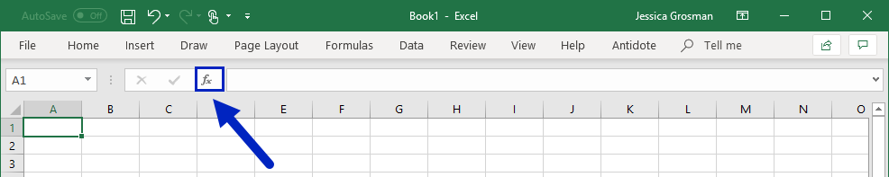 Excel workbook cropped on 3rd line of workbook