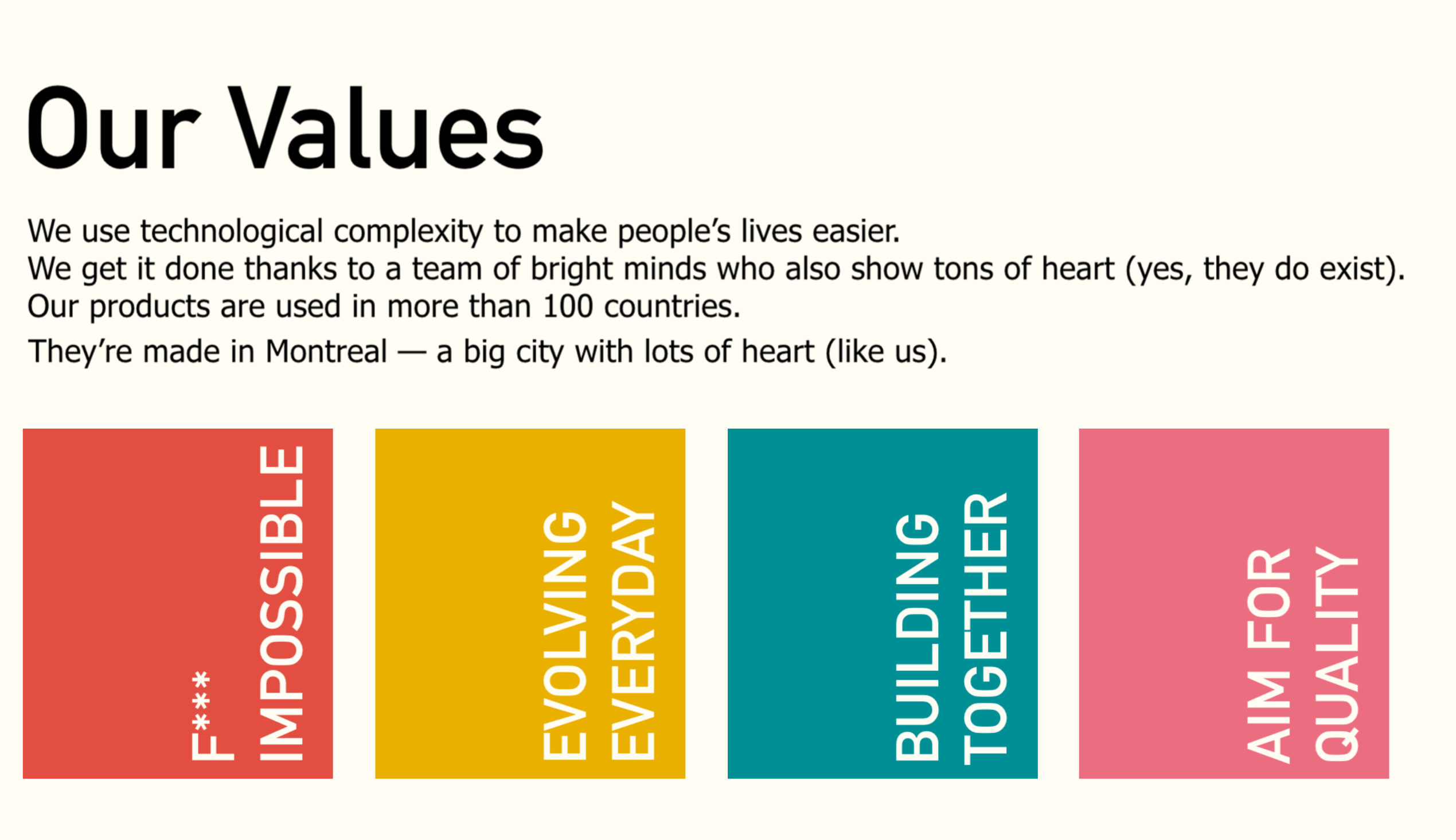 Company Values Cards